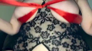 POV UNWRAPPING MY BIG TITTIES. BBW RIDING DICK, CUM DEEP IN MY PUSSY DADDY