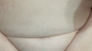 Thick Chubby White Girl With Big Natural Tits Gets A Messy Cumshot On Hairy Pussy